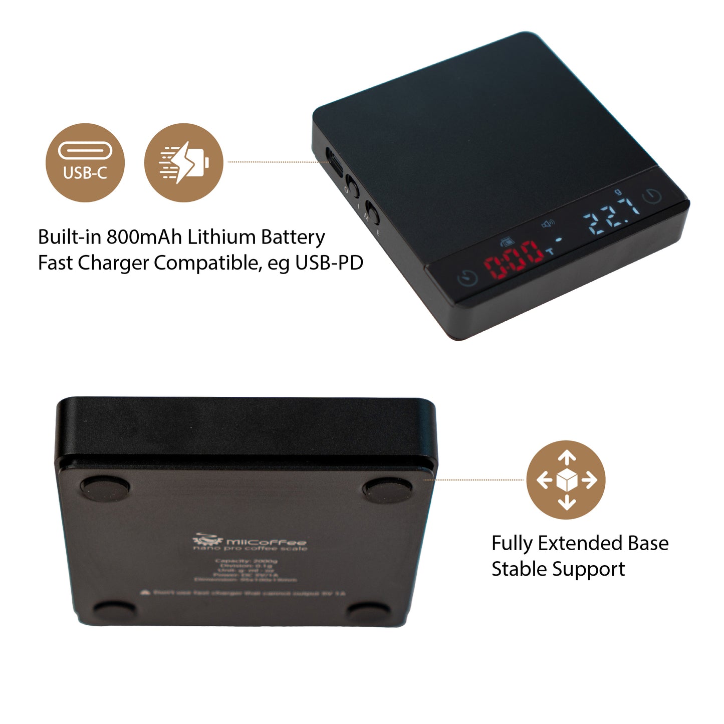 MiiCoffee Nano Pro Coffee Scale with Timer