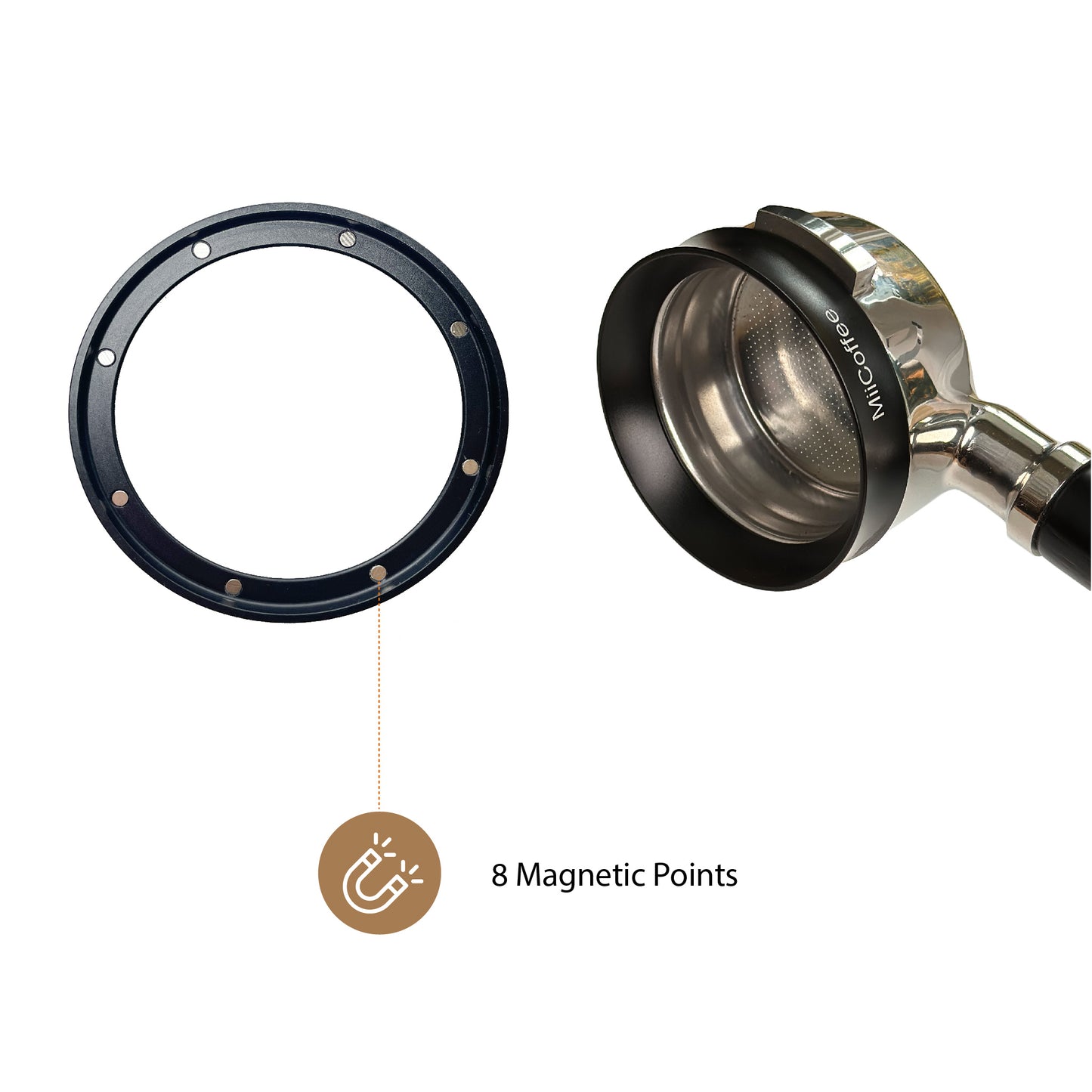 MiiCoffee Magnetic Aluminum Espresso Dosing Portafilter Funnel 58mm