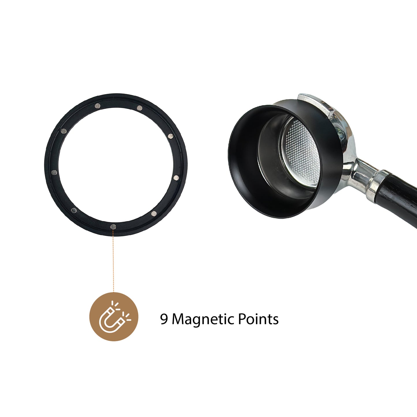 MiiCoffee Magnetic Aluminum Espresso Dosing Portafilter Funnel 58mm (Tall)
